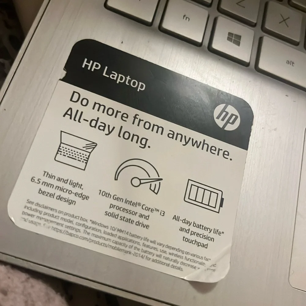 hp laptop 10gen i3 core